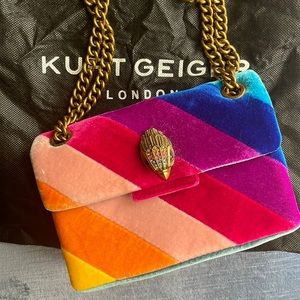 Kurt Geiger velvet rainbow crossbody bag